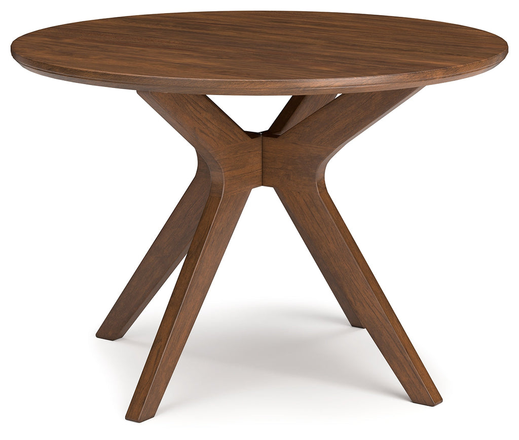 Lyncott Mustard/Brown Dining Table and 4 Chairs