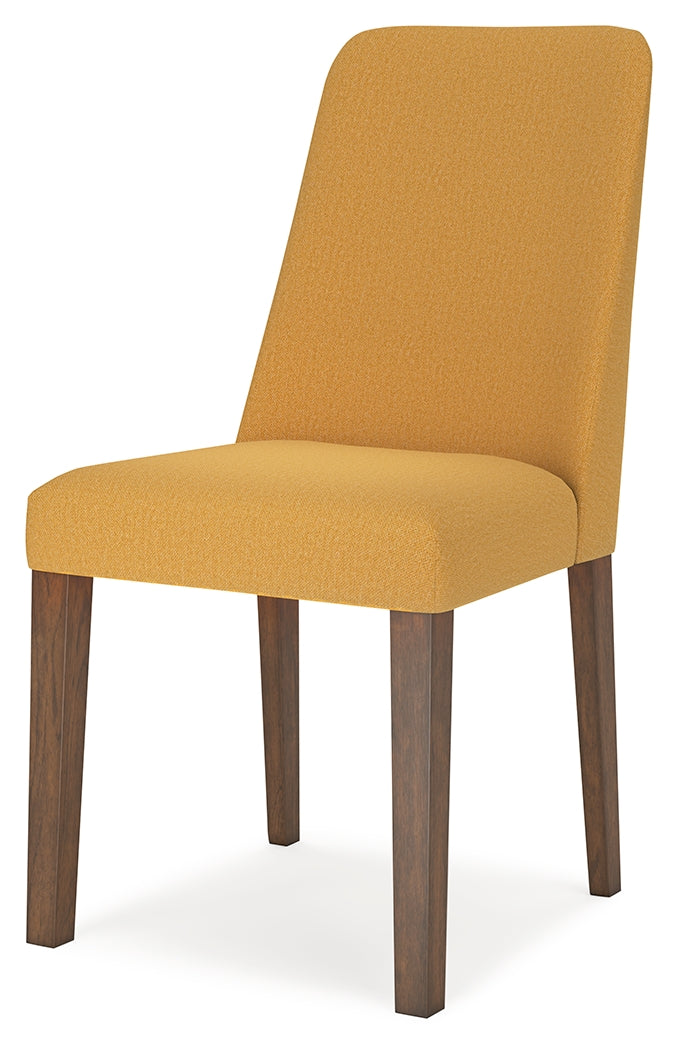 Lyncott Mustard/Brown Dining Table w/ 4 Chairs