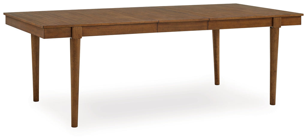 Lyncott Mustard/Brown Extension Dining Table and 4 Chairs