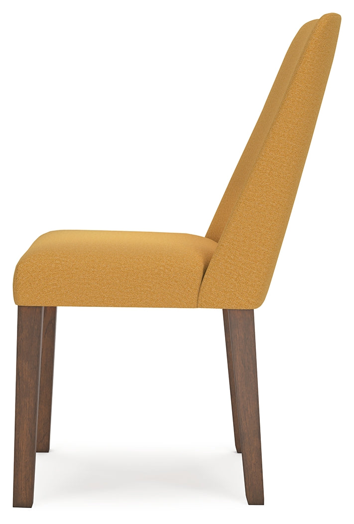 Lyncott Mustard/Brown Extension Dining Table and 6 Chairs