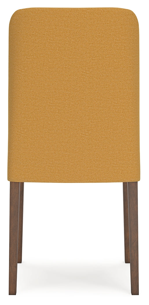 Lyncott Mustard/Brown Extension Dining Table w/ 6 Chairs