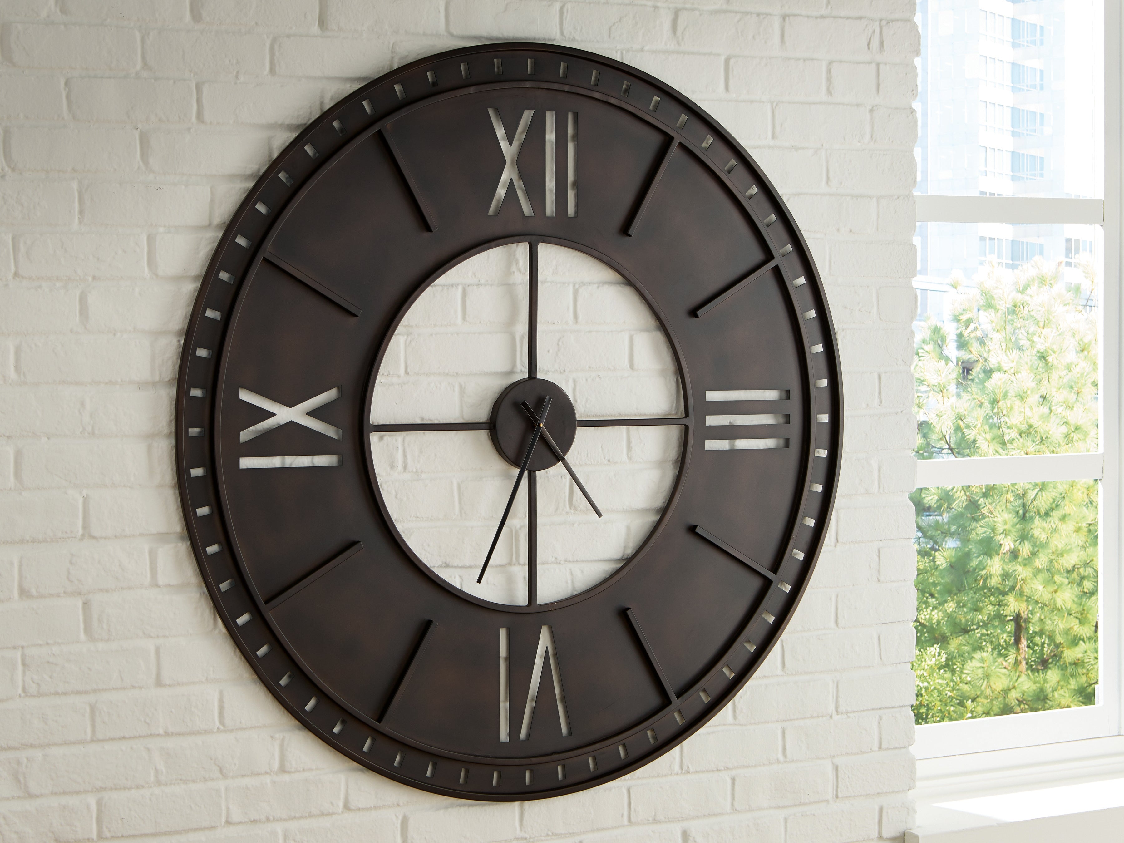 Lytle Antique Brown Wall Clock