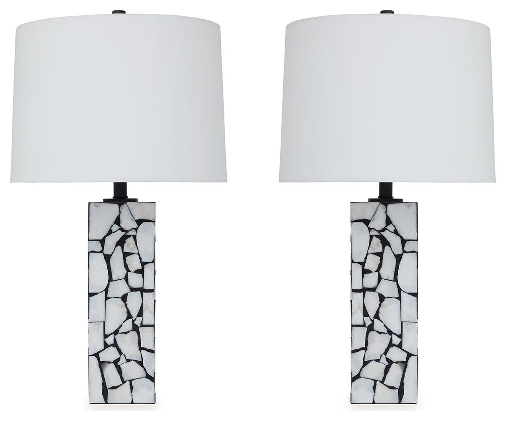 Macaria White/Black Table Lamp (Set of 2)