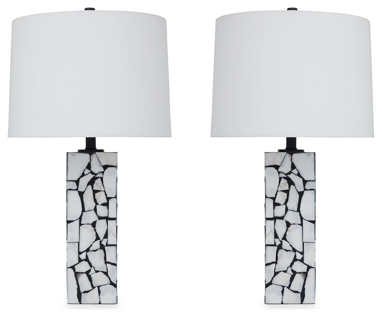 Macaria White/Black Table Lamp (Set of 2)