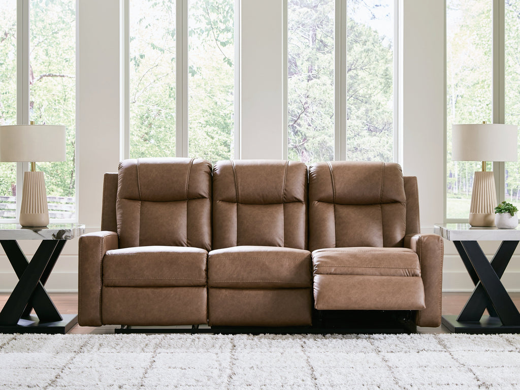 Mackmenville Caramel Reclining Sofa