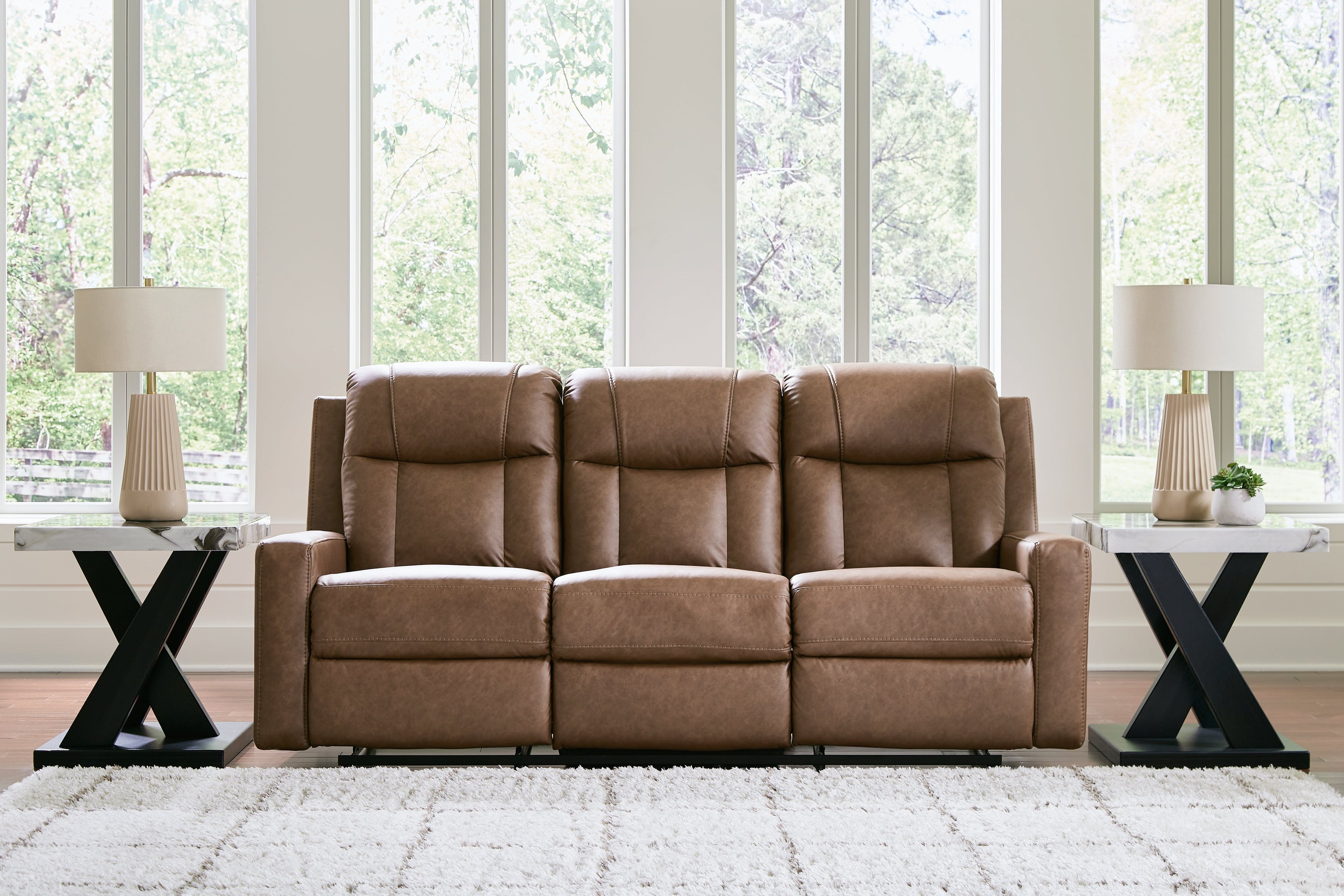 Mackmenville Caramel Reclining Sofa and Loveseat