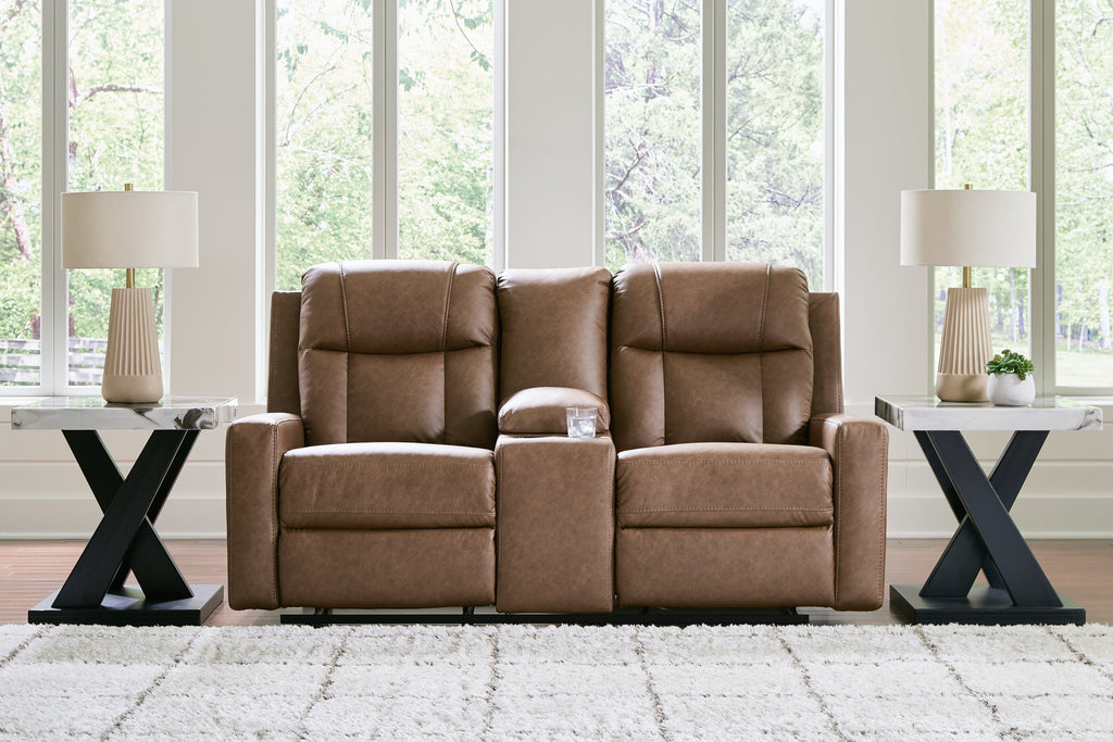 Mackmenville Caramel Reclining Sofa and Loveseat