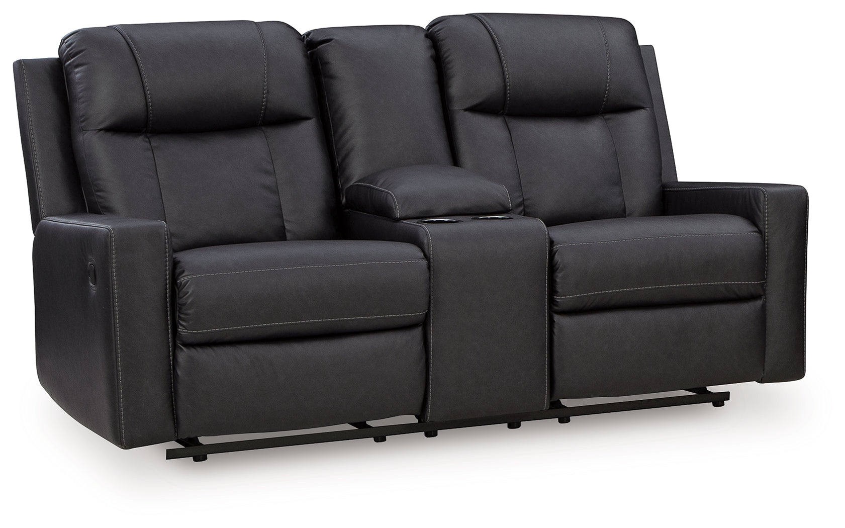 Mackmenville Carbon Reclining Loveseat with Console