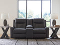 Mackmenville Carbon Reclining Loveseat with Console