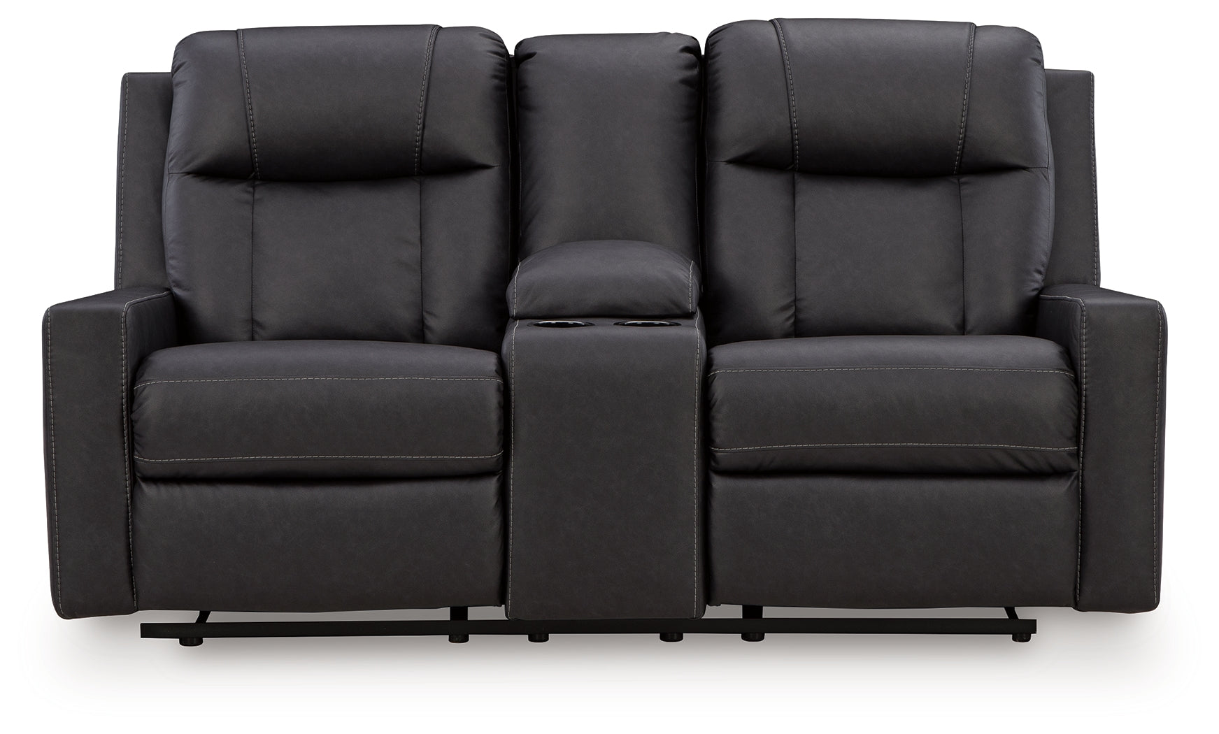 Mackmenville Carbon Reclining Loveseat with Console
