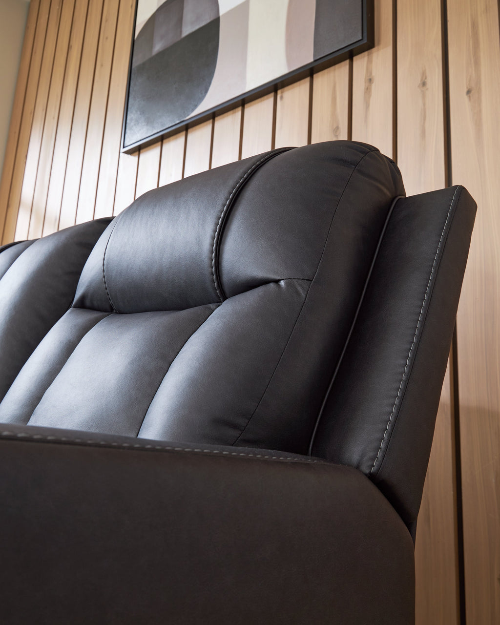 Mackmenville Carbon Reclining Loveseat with Console