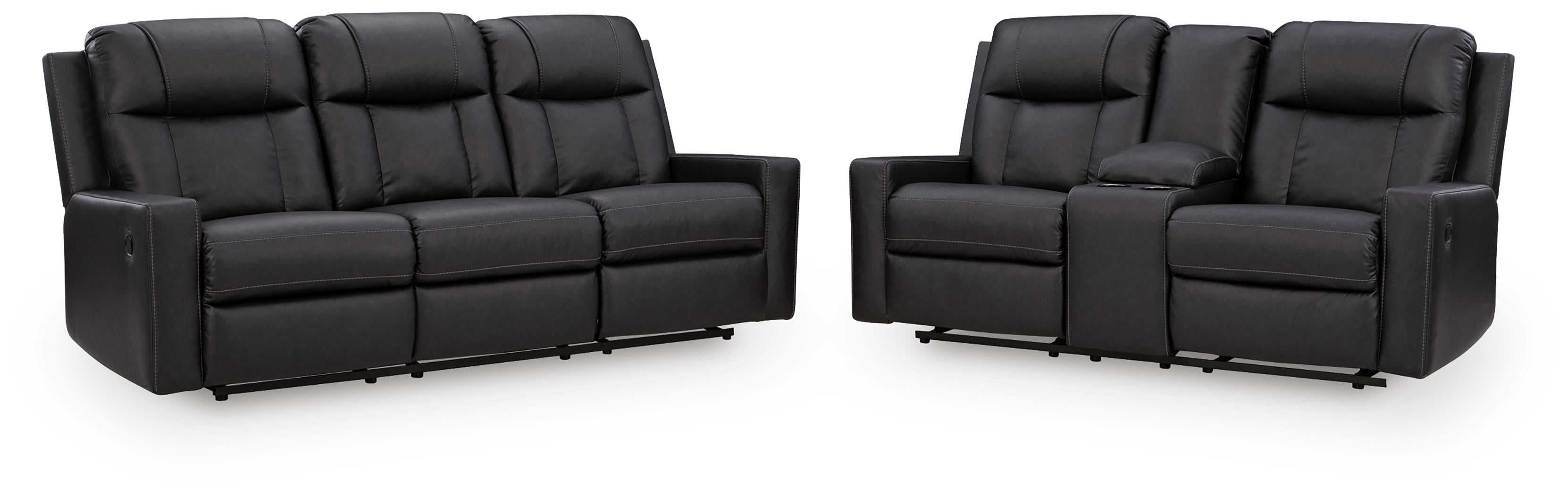 Mackmenville Carbon Reclining Sofa and Loveseat