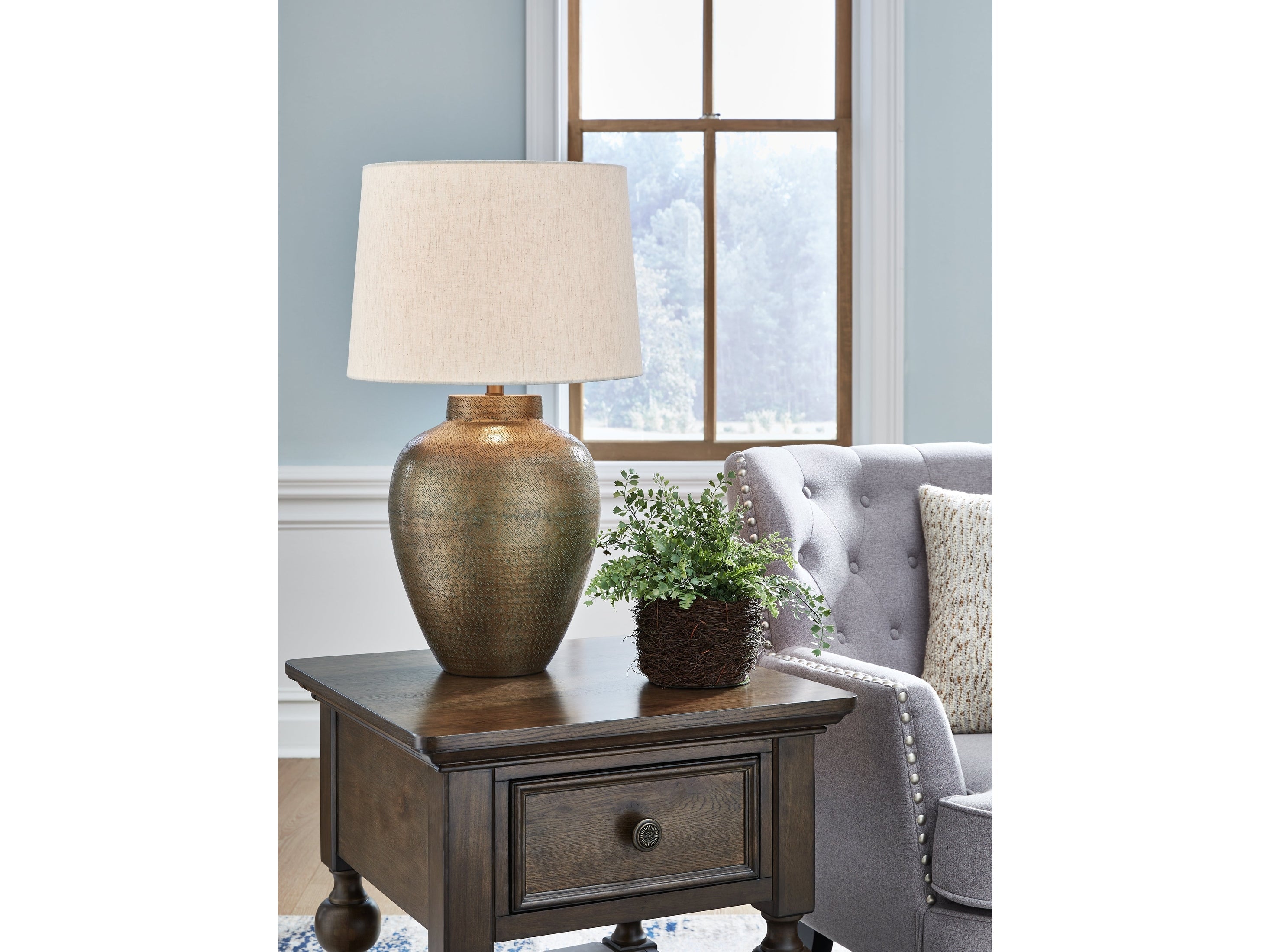 Madney Antique Gold 2-Piece Lamp Set
