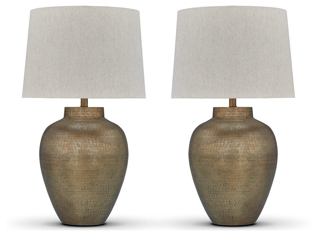 Madney Antique Gold 2-Piece Lamp Set