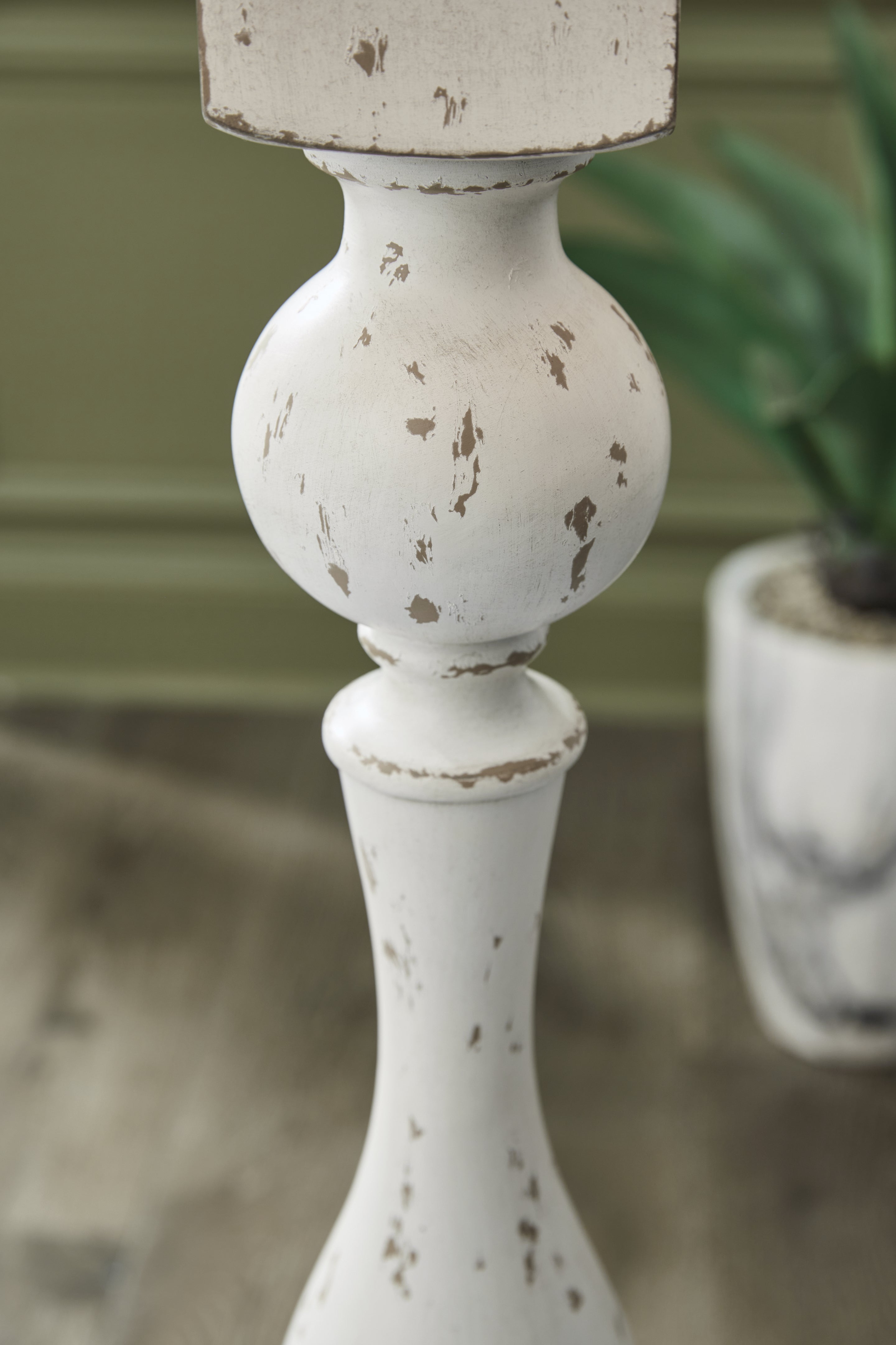 Madsbrook Antique White Poly Floor Lamp