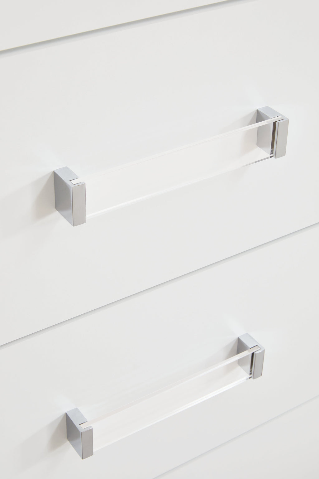 Maeling White Dresser and Mirror