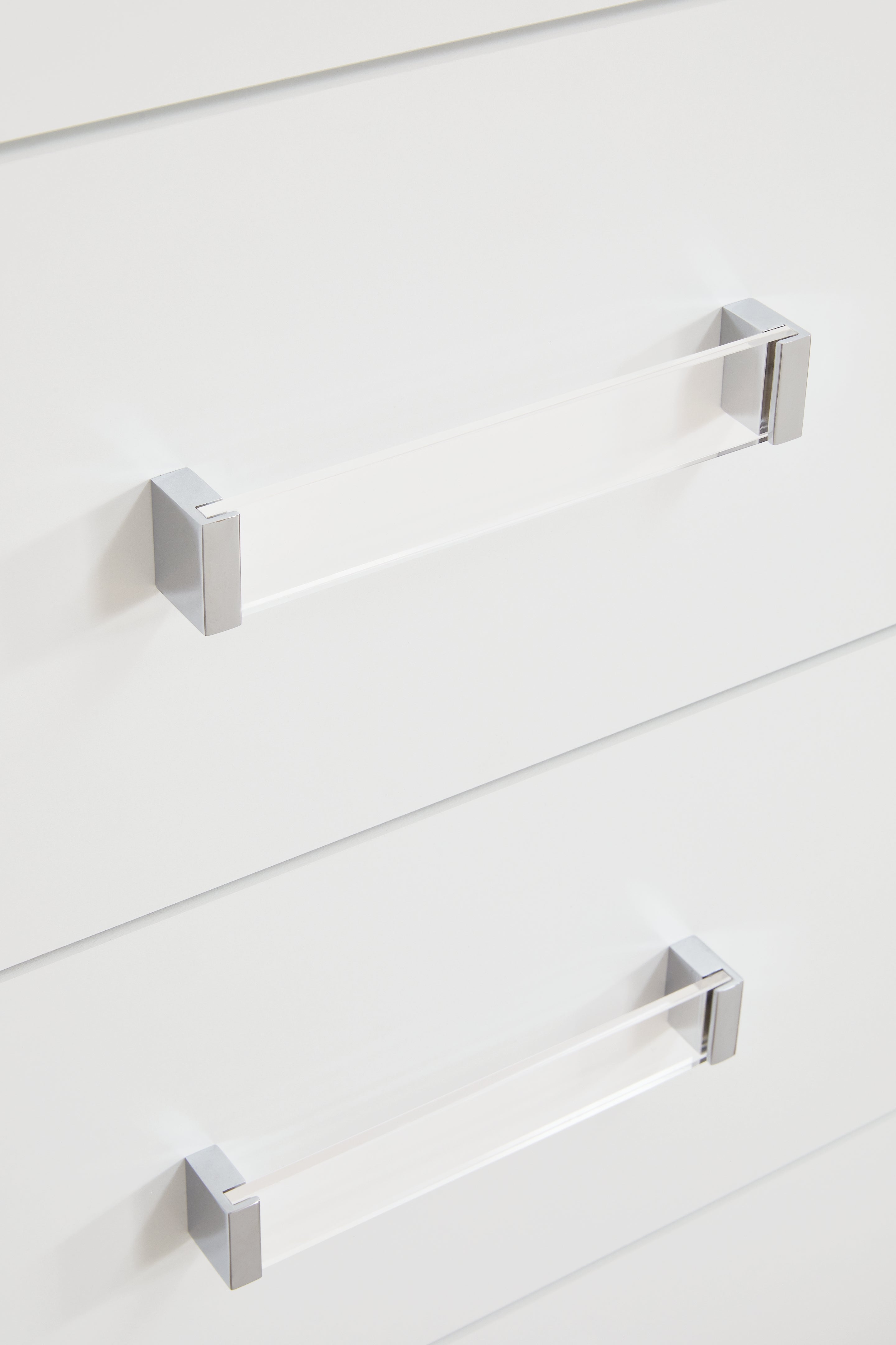 Maeling White Dresser and Mirror