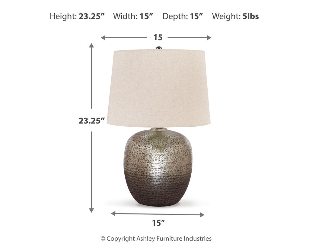Magalie Antique Silver Table Lamp (Set of 2)