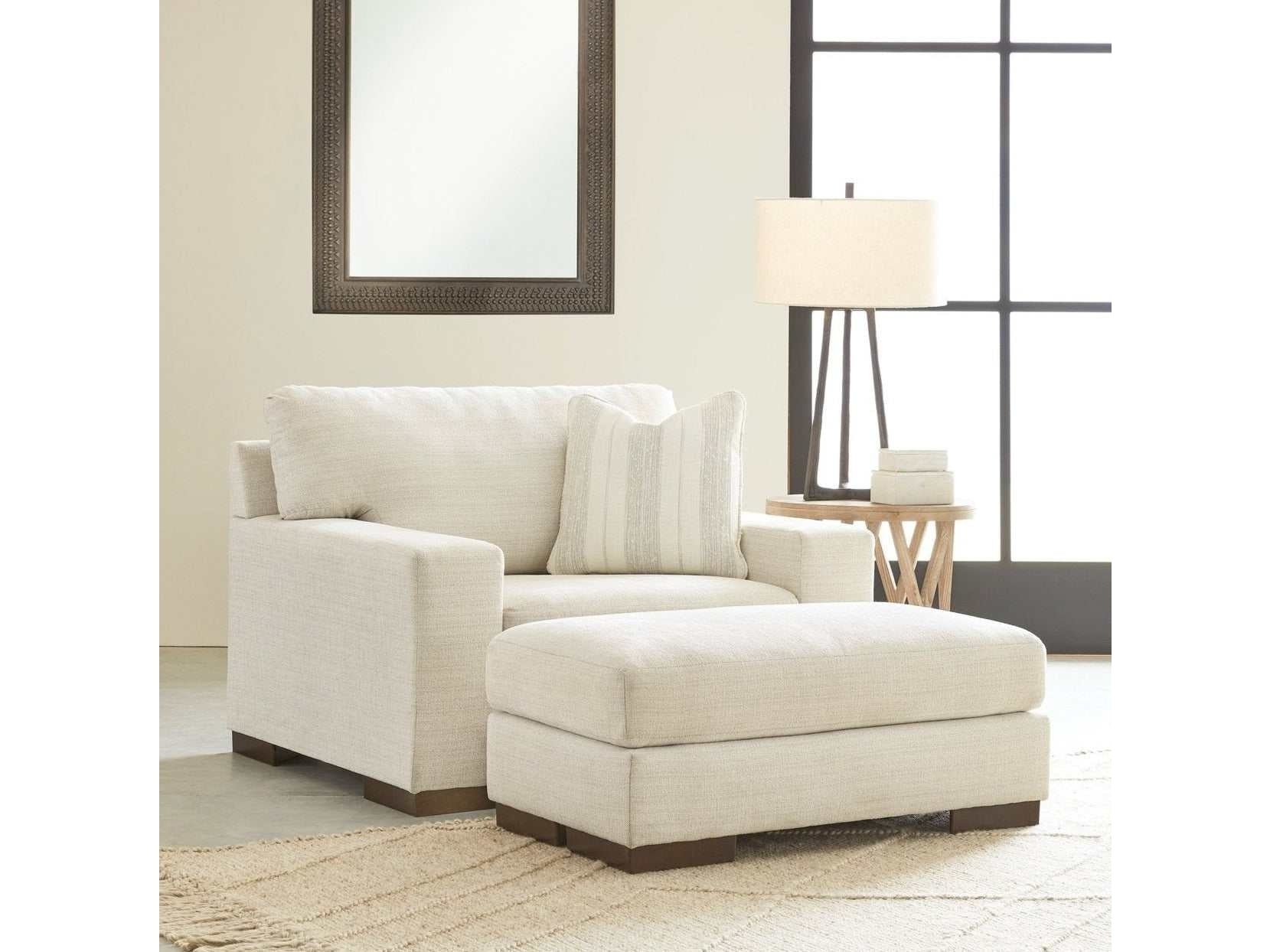 Maggie Birch Oversized Chair & Ottoman Set