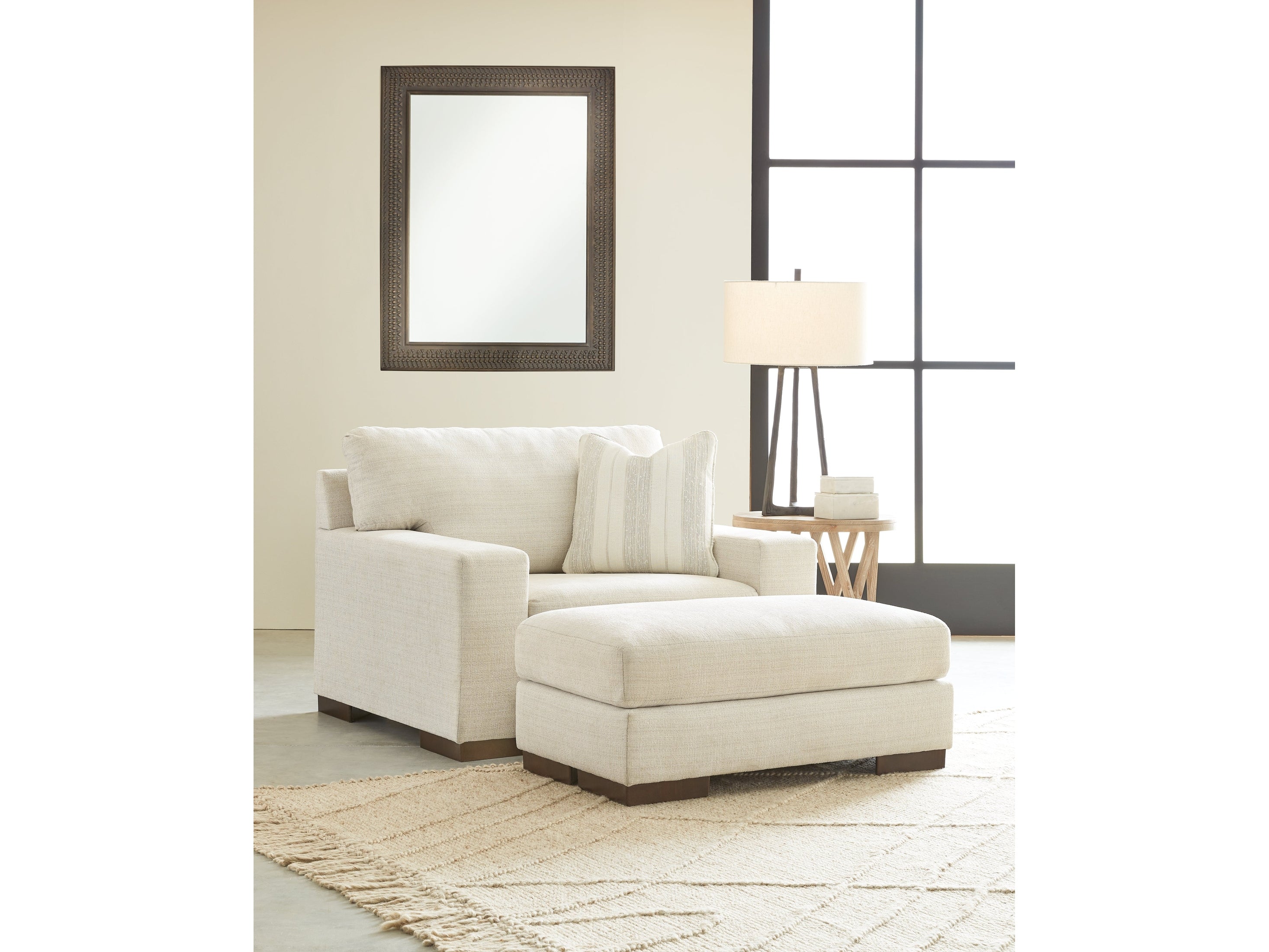 Maggie Birch Oversized Chair and Ottoman