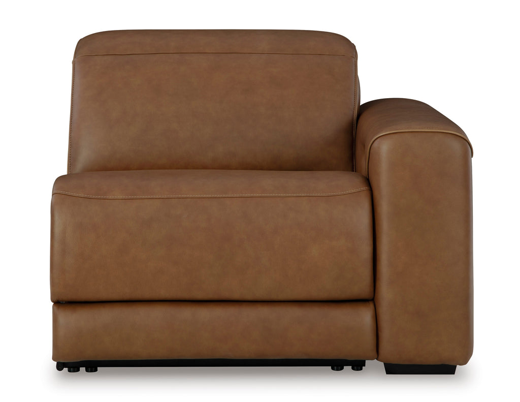 Rally-Up Caramel 5 Pc Dual Power Leather Reclining Modular Sectional