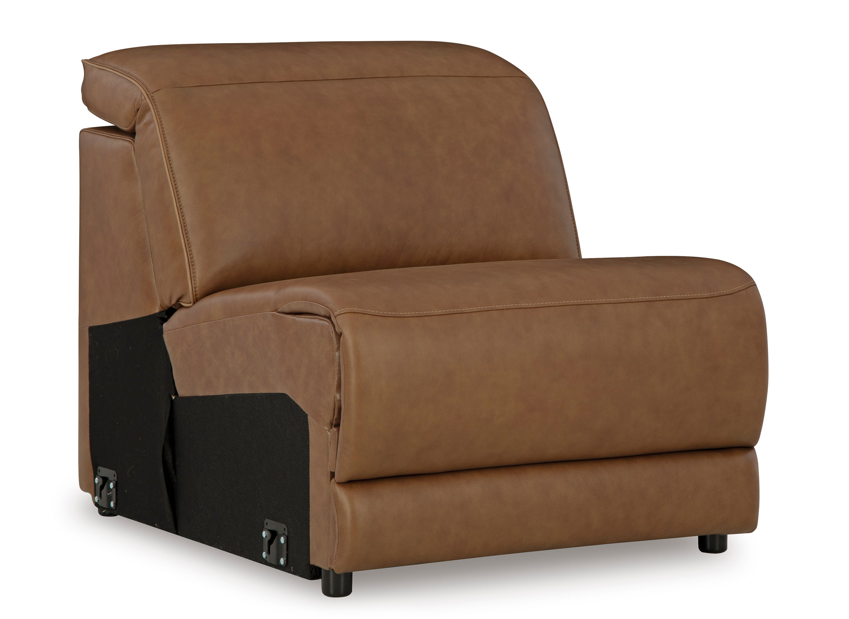 Rally-Up Caramel 5 Pc Dual Power Leather Reclining Modular Sectional
