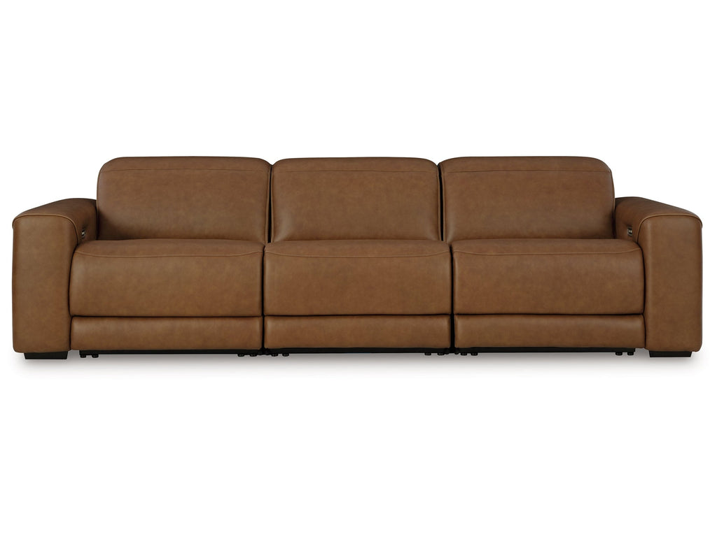 Magic Man Caramel 3-Piece Power Reclining Sectional Sofa