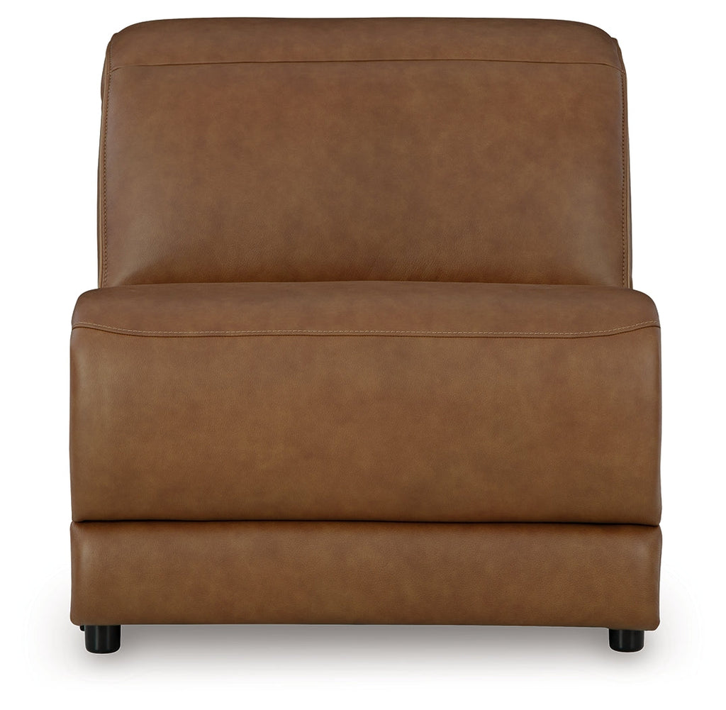 Magic Man Caramel 6-Piece Power Reclining Sectional w/Console
