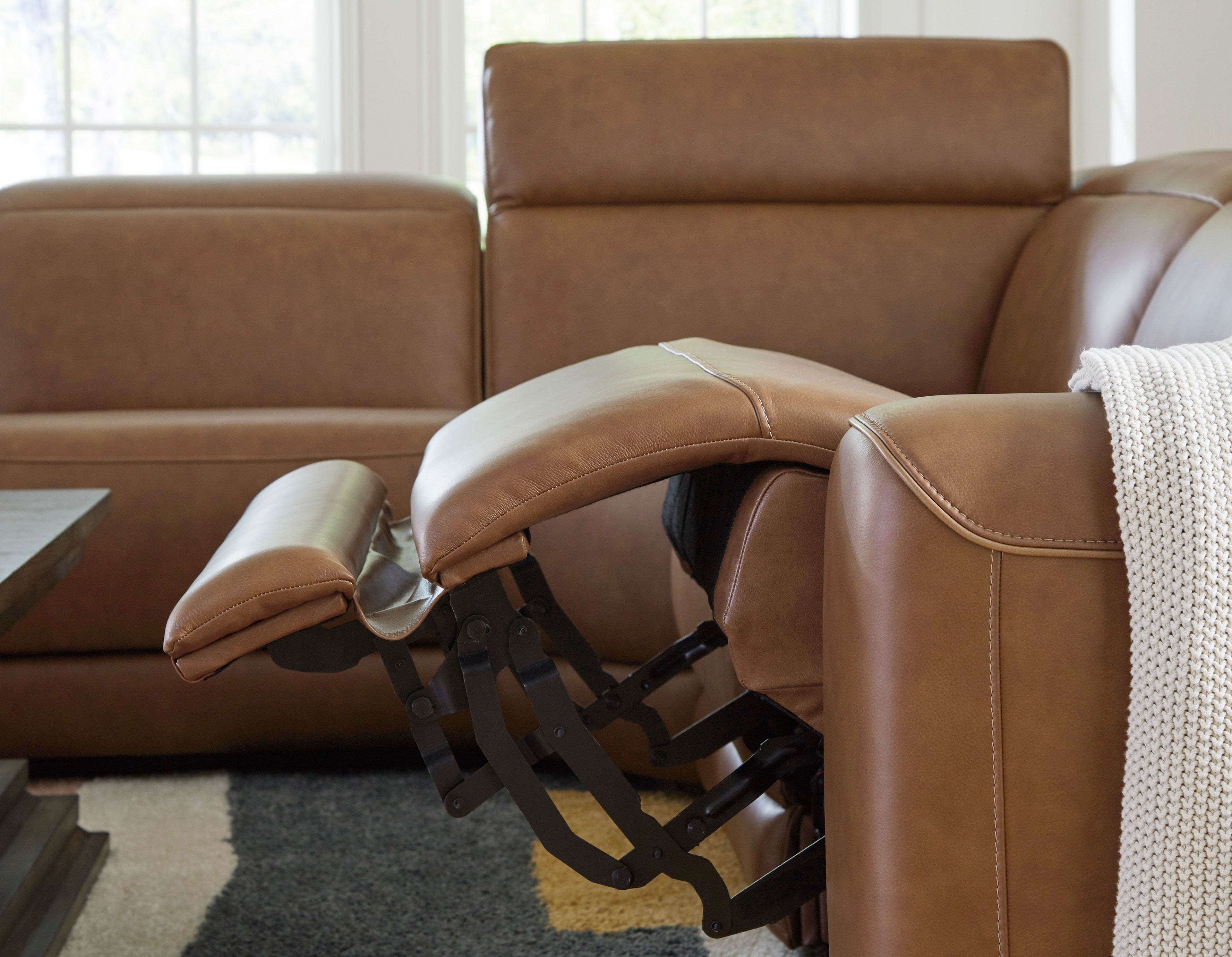 Magic Man Caramel 3-Piece Power Reclining Sectional Sofa