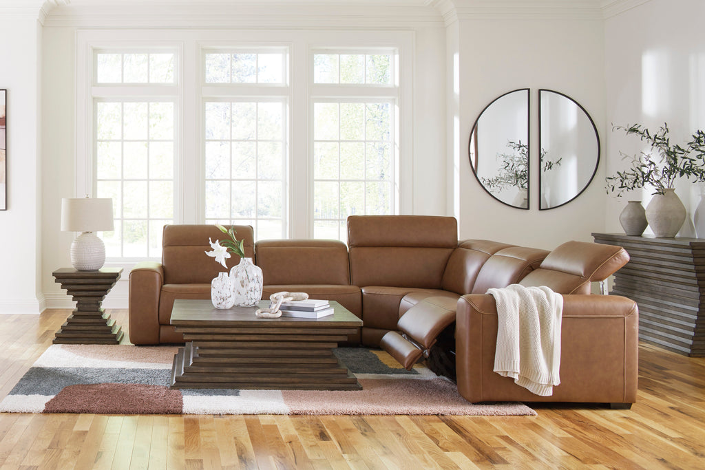 Magic Man Caramel 5-Piece Power Reclining Sectional