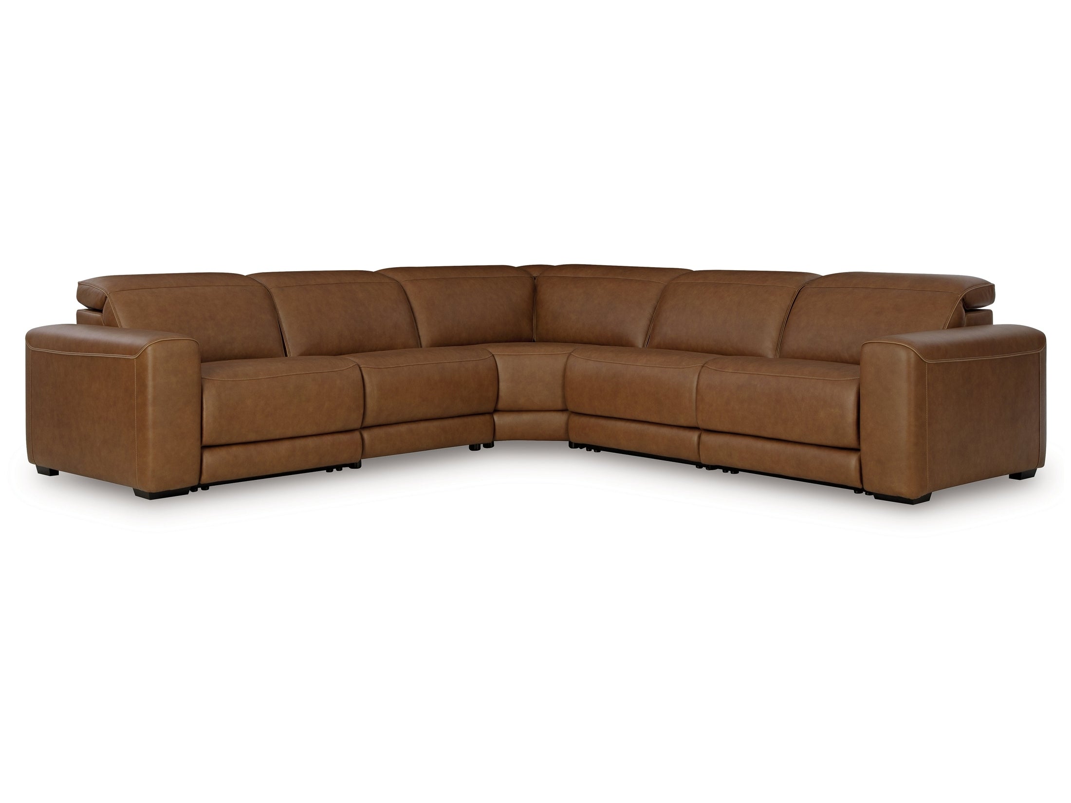 Magic Man Caramel 5-Piece Power Reclining Sectional