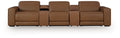Magic Man Caramel 5-Piece Power Reclining Sectional w/ Console