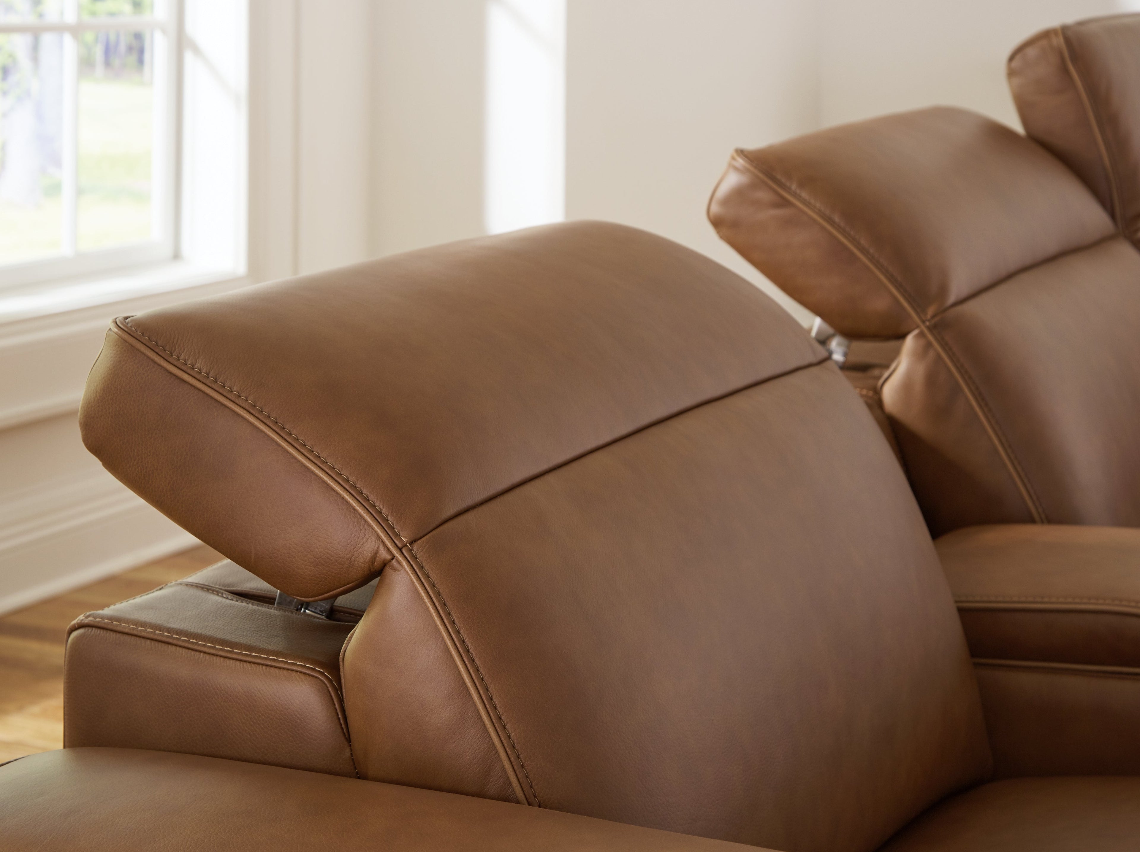 Magic Man Caramel 5-Piece Power Reclining Sectional w/ Console