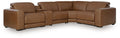 Magic Man Caramel 5-Piece Power Reclining Sectional with Console
