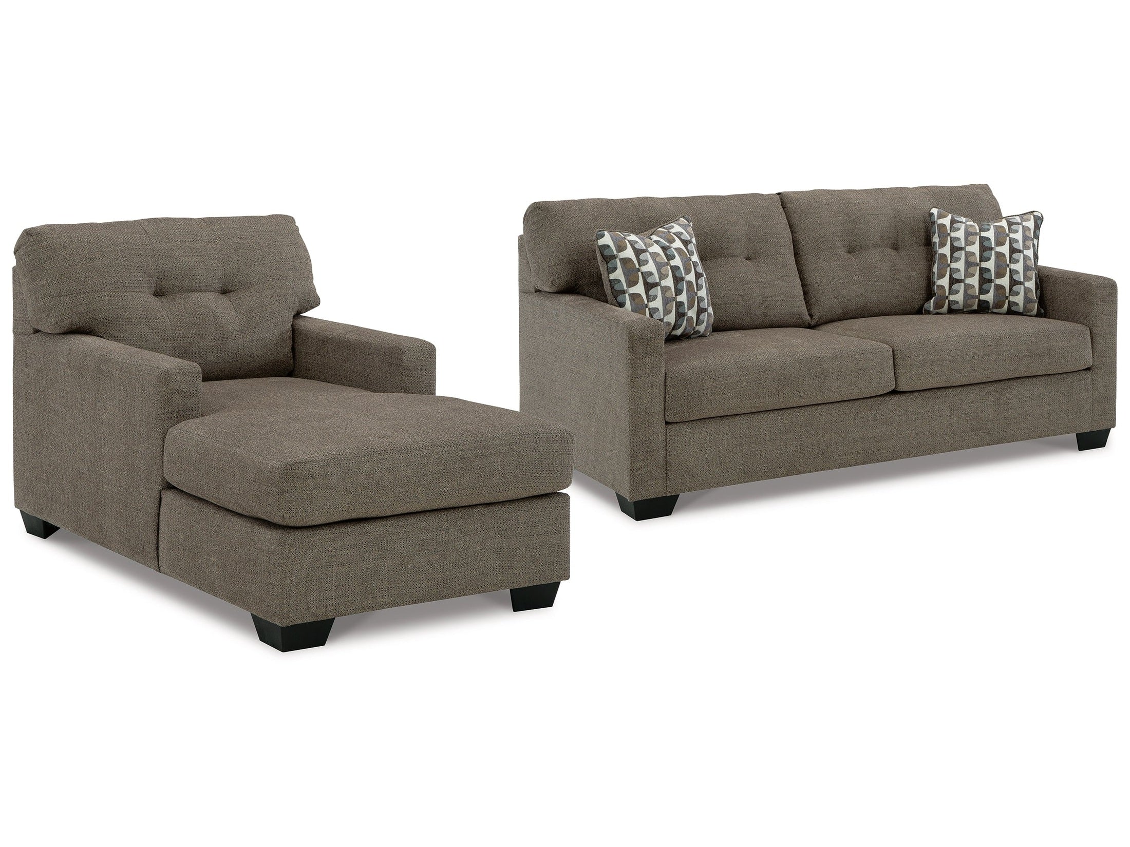 Mahoney Brown Sofa and Chaise