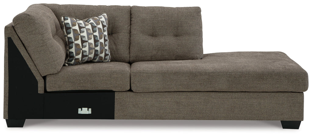 Mahoney Chocolate 2-Piece Sleeper Sectional and Ottoman