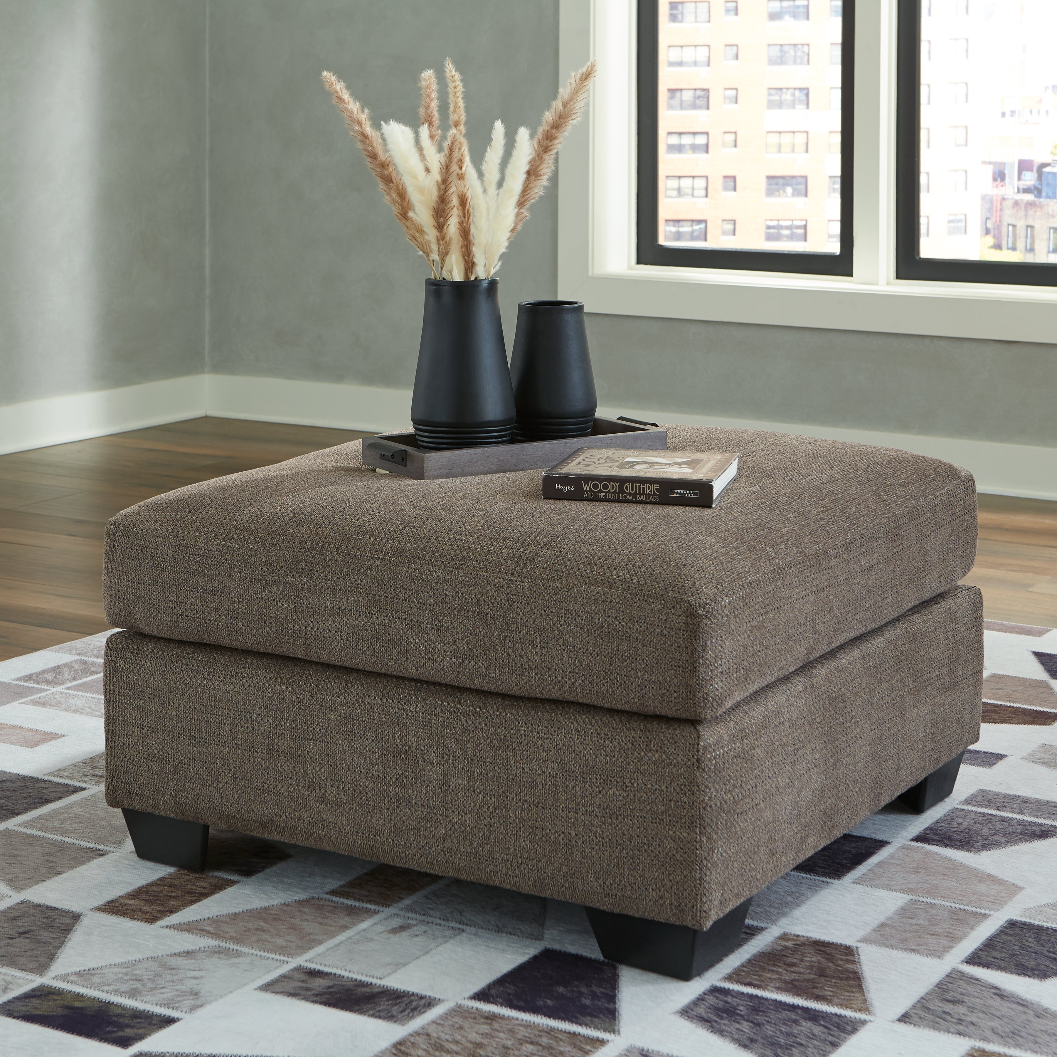 Mahoney Chocolate 2-Piece Sleeper Sectional and Ottoman