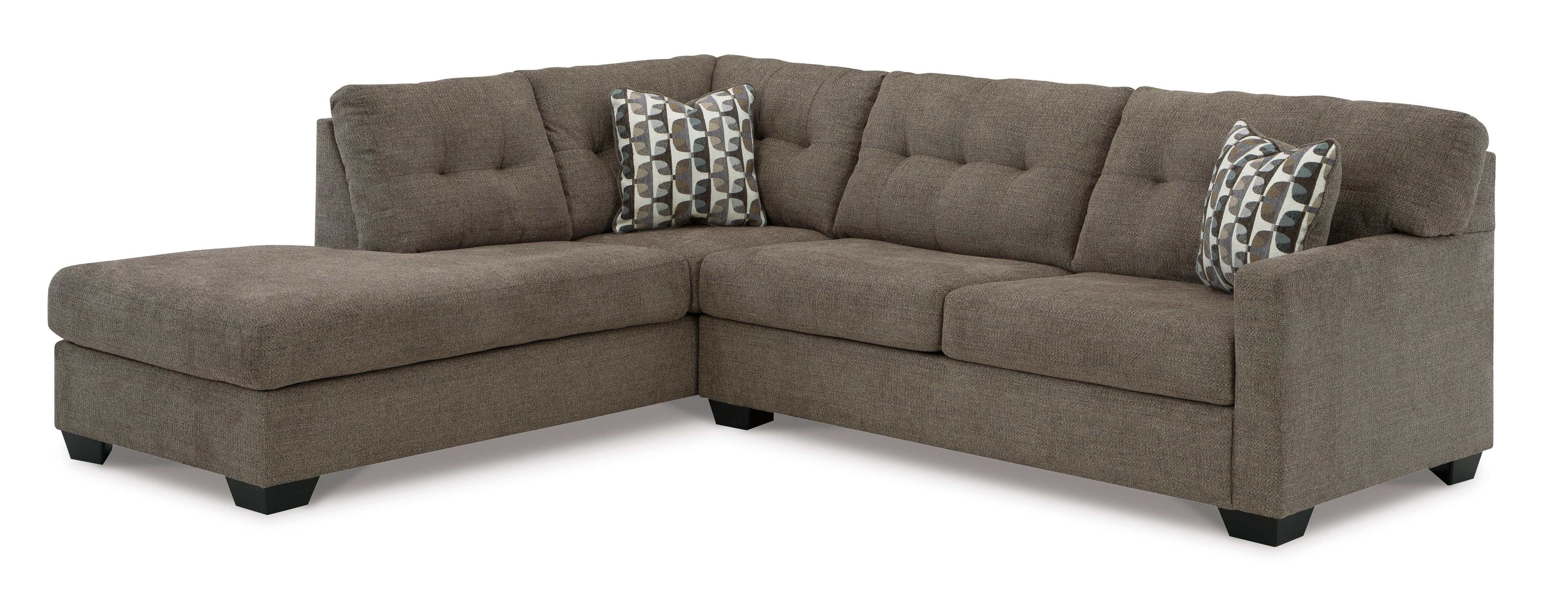 Mahoney Chocolate 2pc Sectional Full Sleeper Sofa w/ LAF Chaise