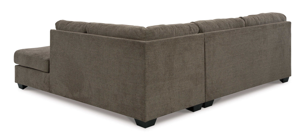 Mahoney Chocolate 2pc Sectional Full Sleeper Sofa w/ LAF Chaise