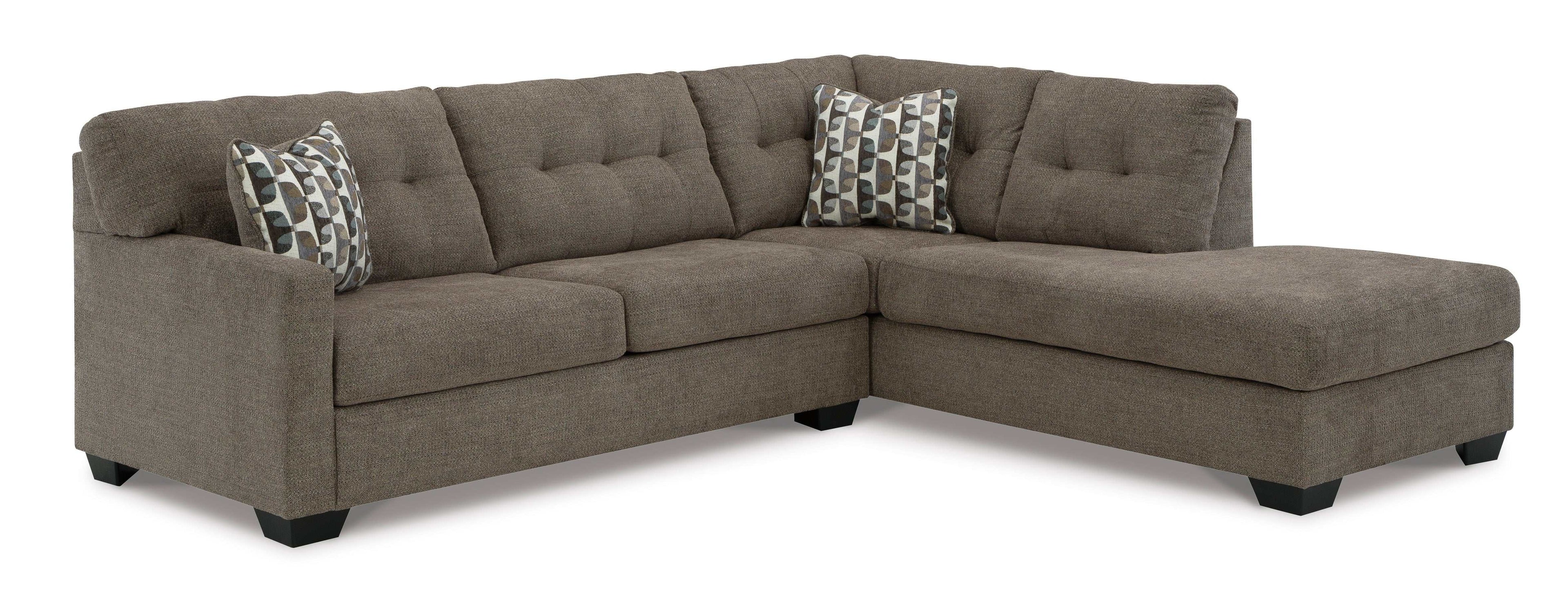 Mahoney Chocolate 2pc Sectional Full Sleeper Sofa w/ RAF Chaise