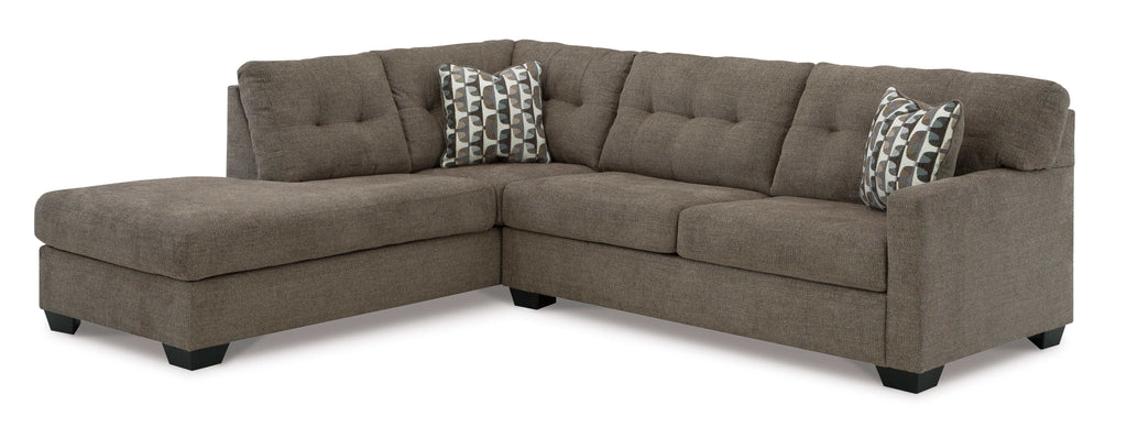 Mahoney Chocolate 2pc Sectional Sofa w/ LAF Chaise