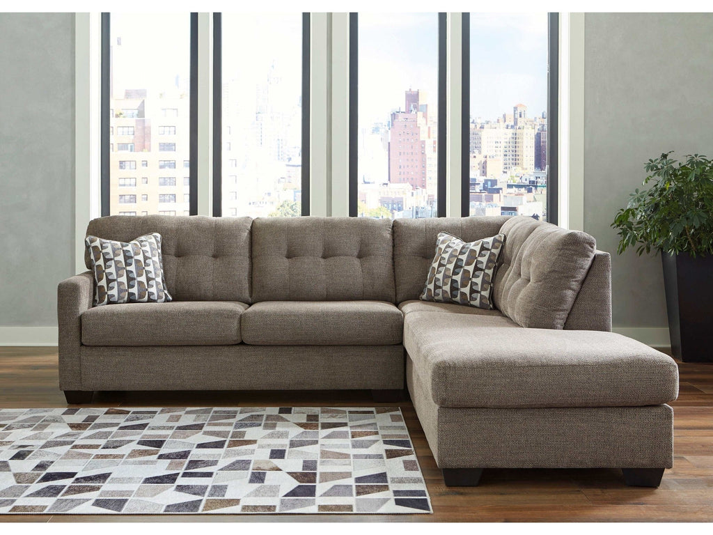 Mahoney Chocolate 2pc Sectional Sofa w/ RAF Chaise