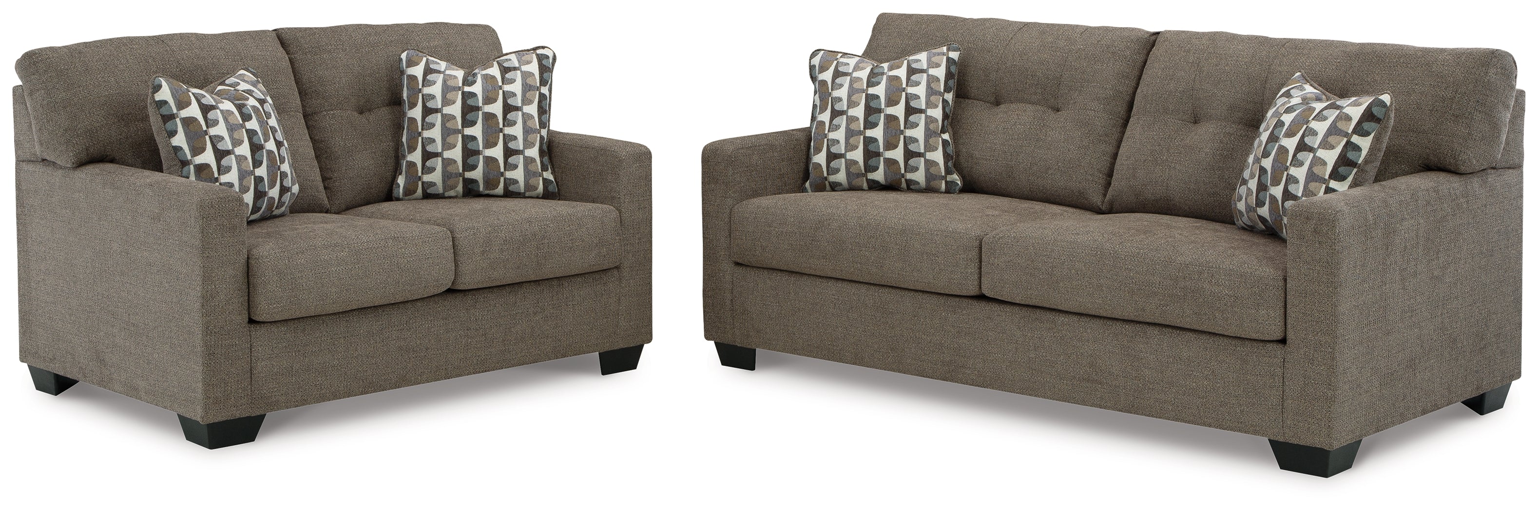 Mahoney Chocolate Sofa and Loveseat