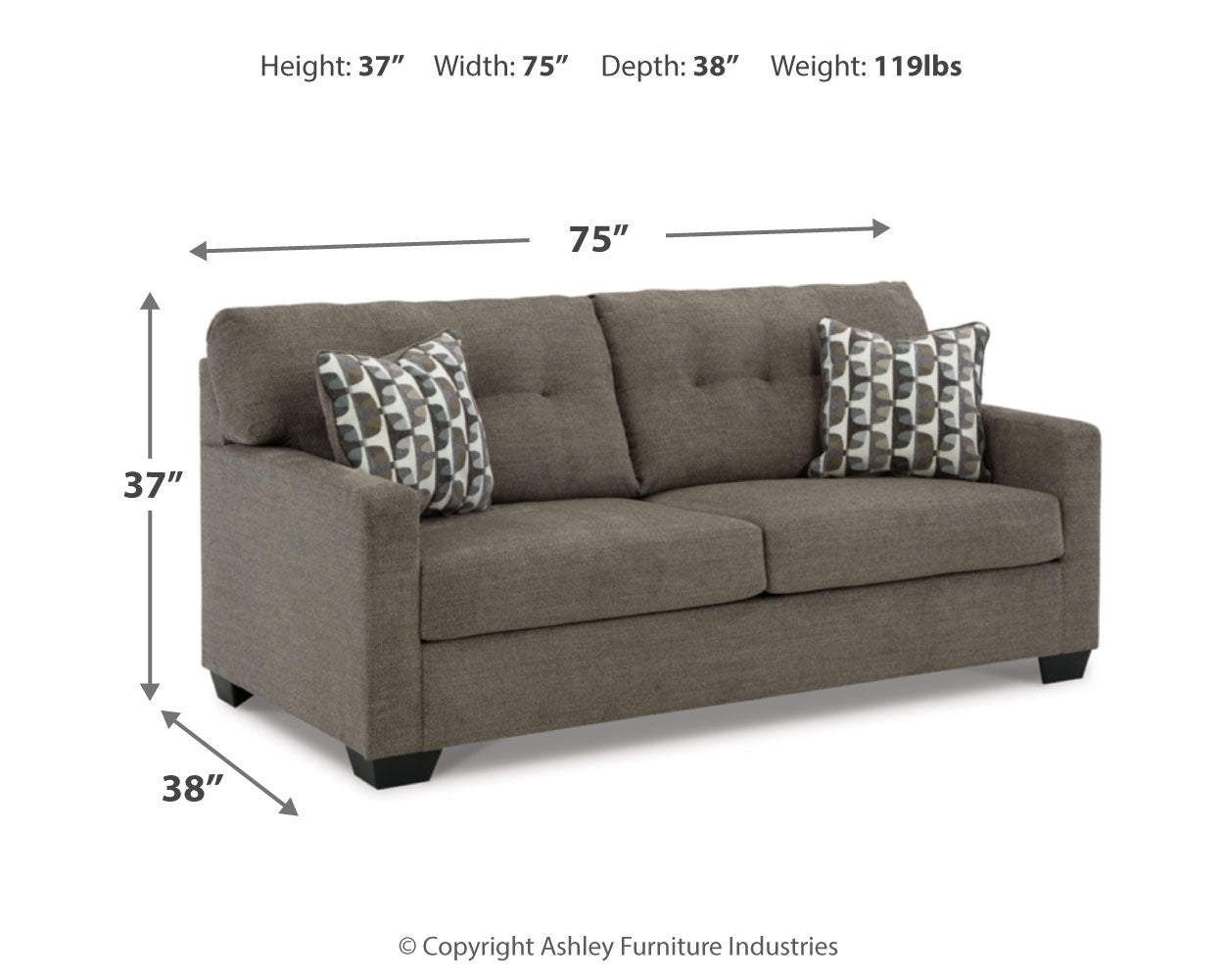 Mahoney Chocolate Sofa and Loveseat