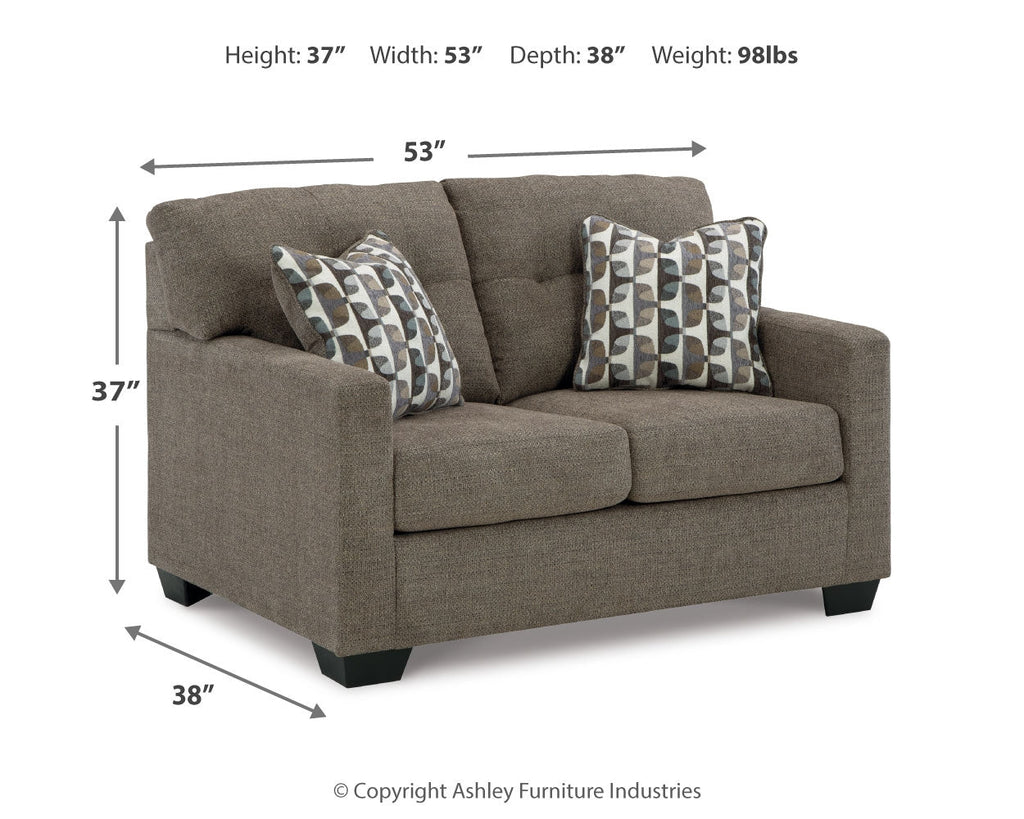 Mahoney Chocolate Sofa and Loveseat