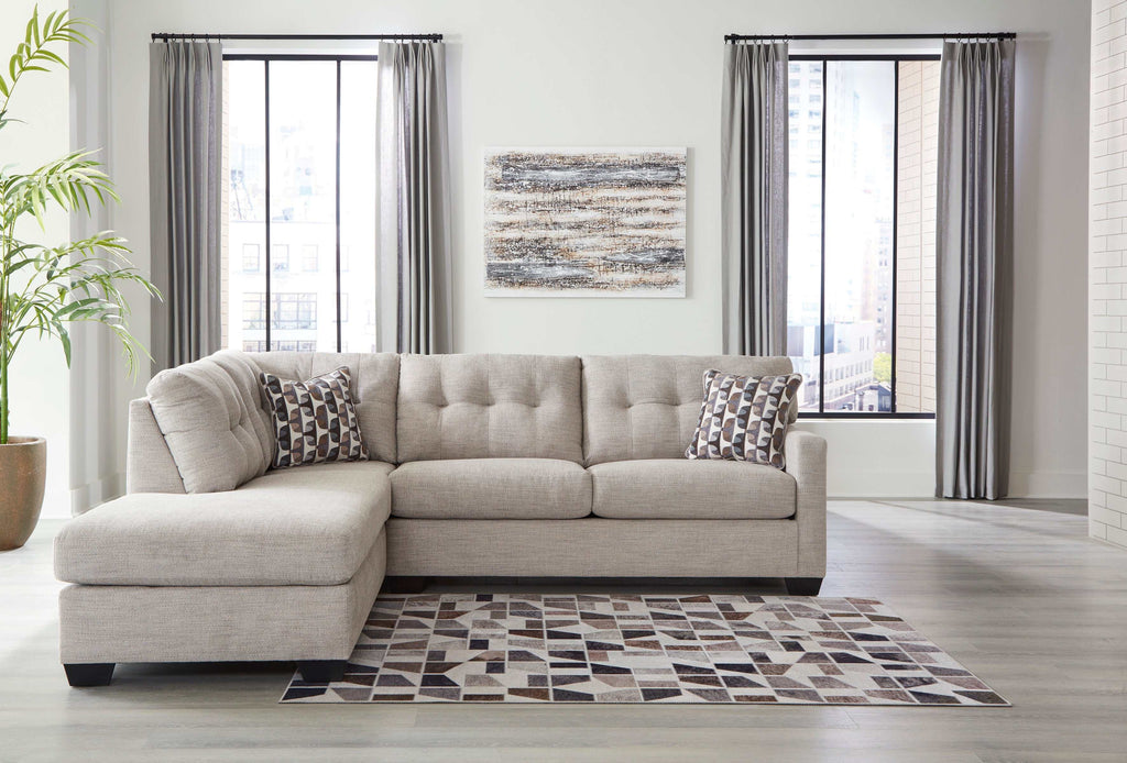 Mahoney Pebble 2pc Sectional Full Sleeper Sofa w/ LAF Chaise