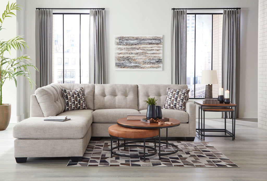 Mahoney Pebble 2pc Sectional Full Sleeper Sofa w/ LAF Chaise