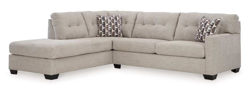 Mahoney Pebble 2pc Sectional Full Sleeper Sofa w/ LAF Chaise
