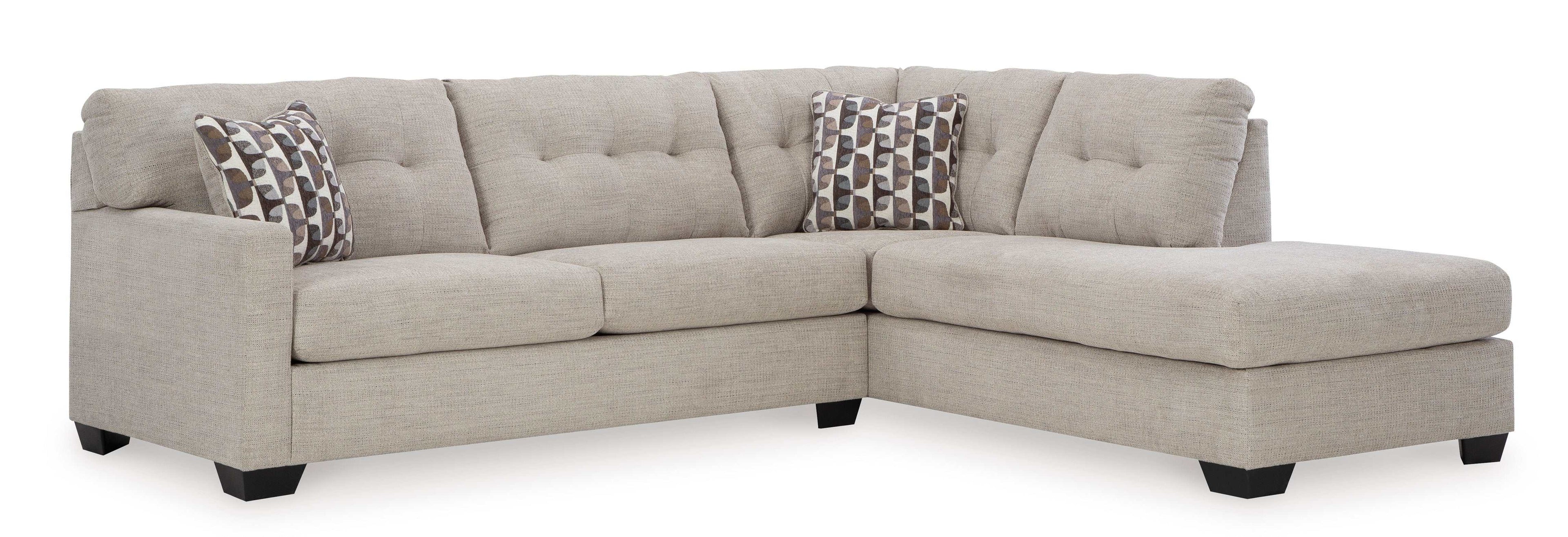 Mahoney Pebble 2pc Sectional Full Sleeper Sofa w/ RAF Chaise