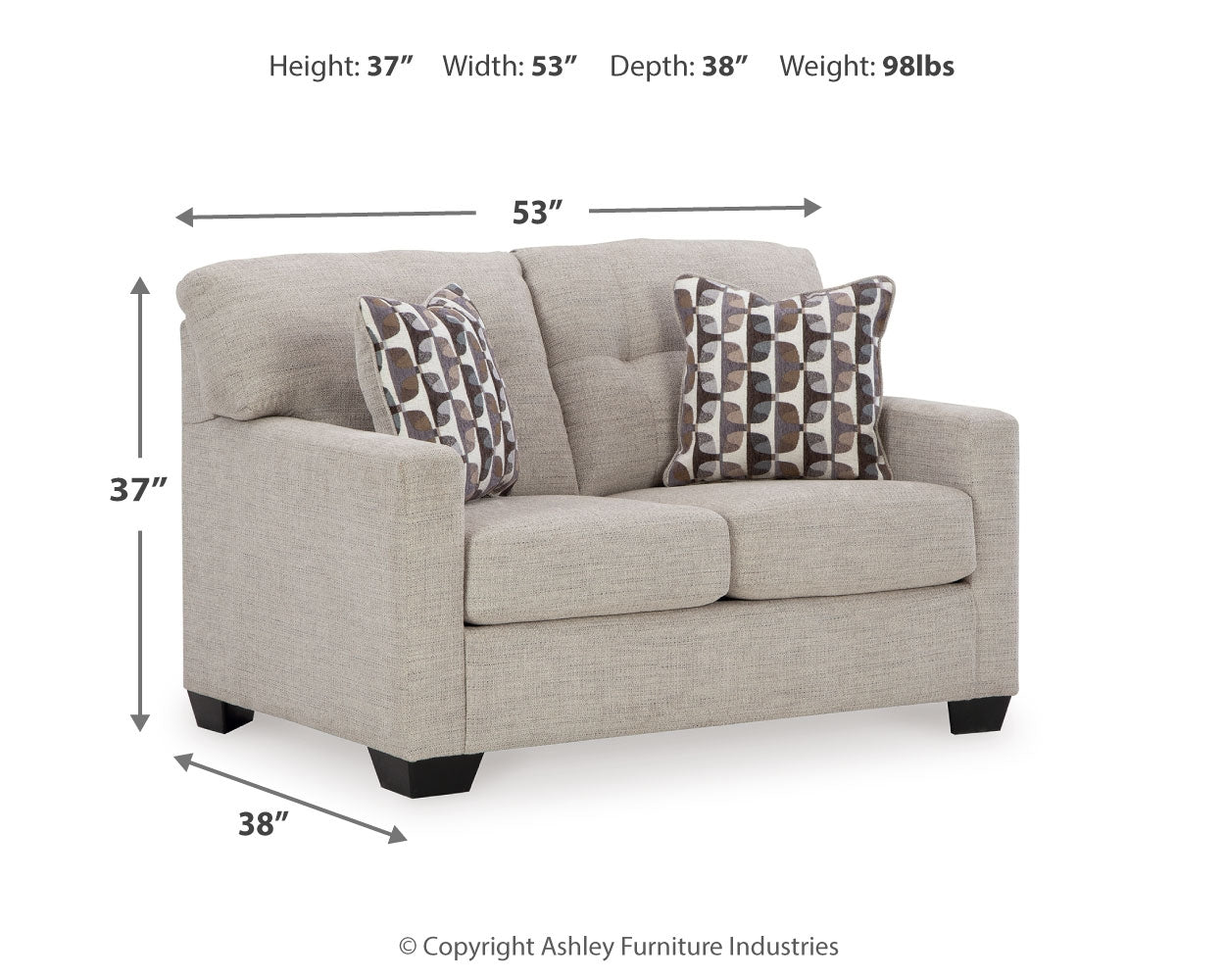 Mahoney Pebble Loveseat
